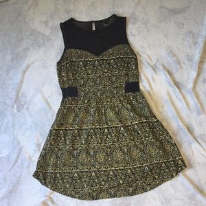 Gold and black patterned dress